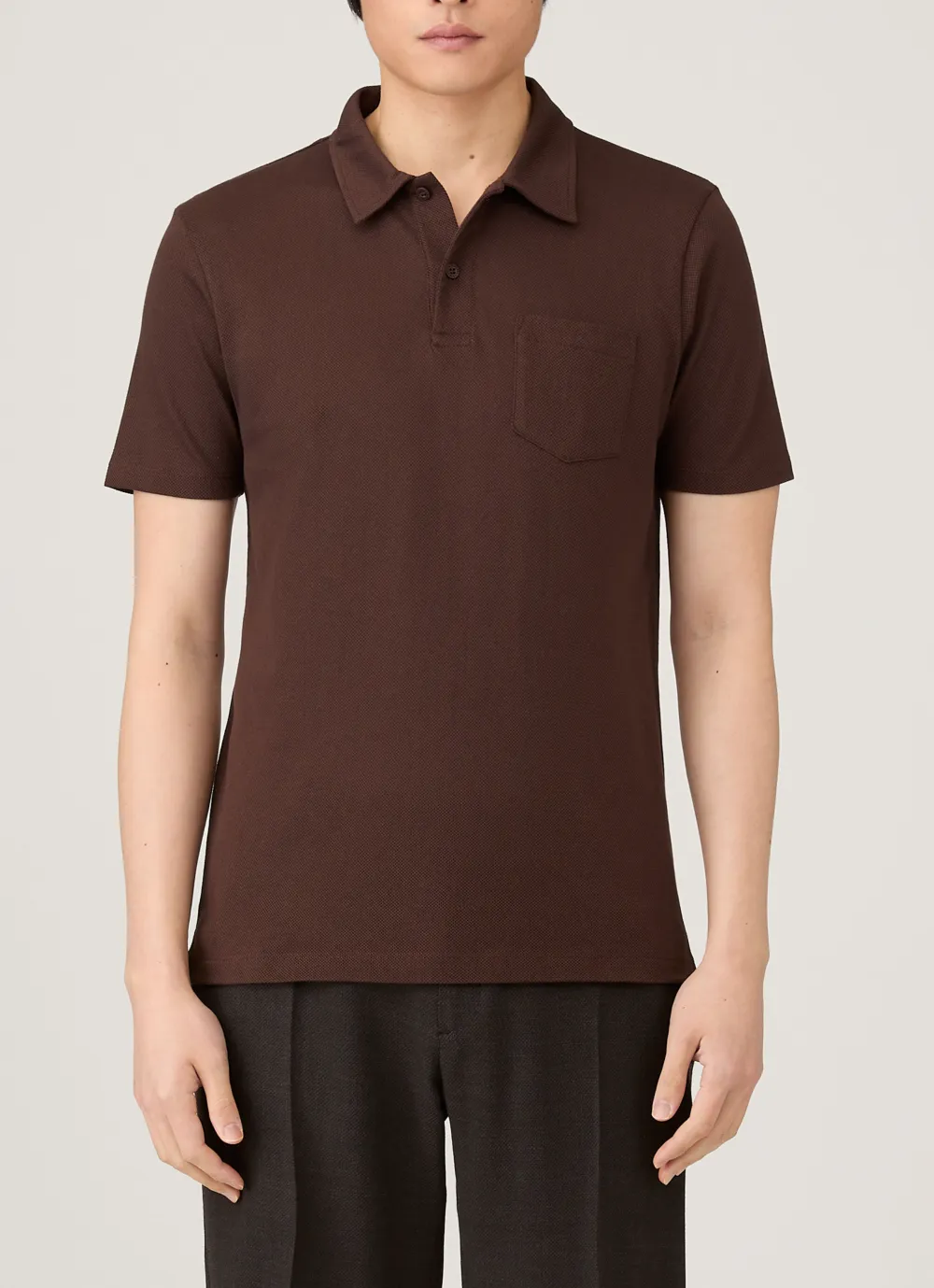 Mesh Cotton Short Sleeve Polo Shirt