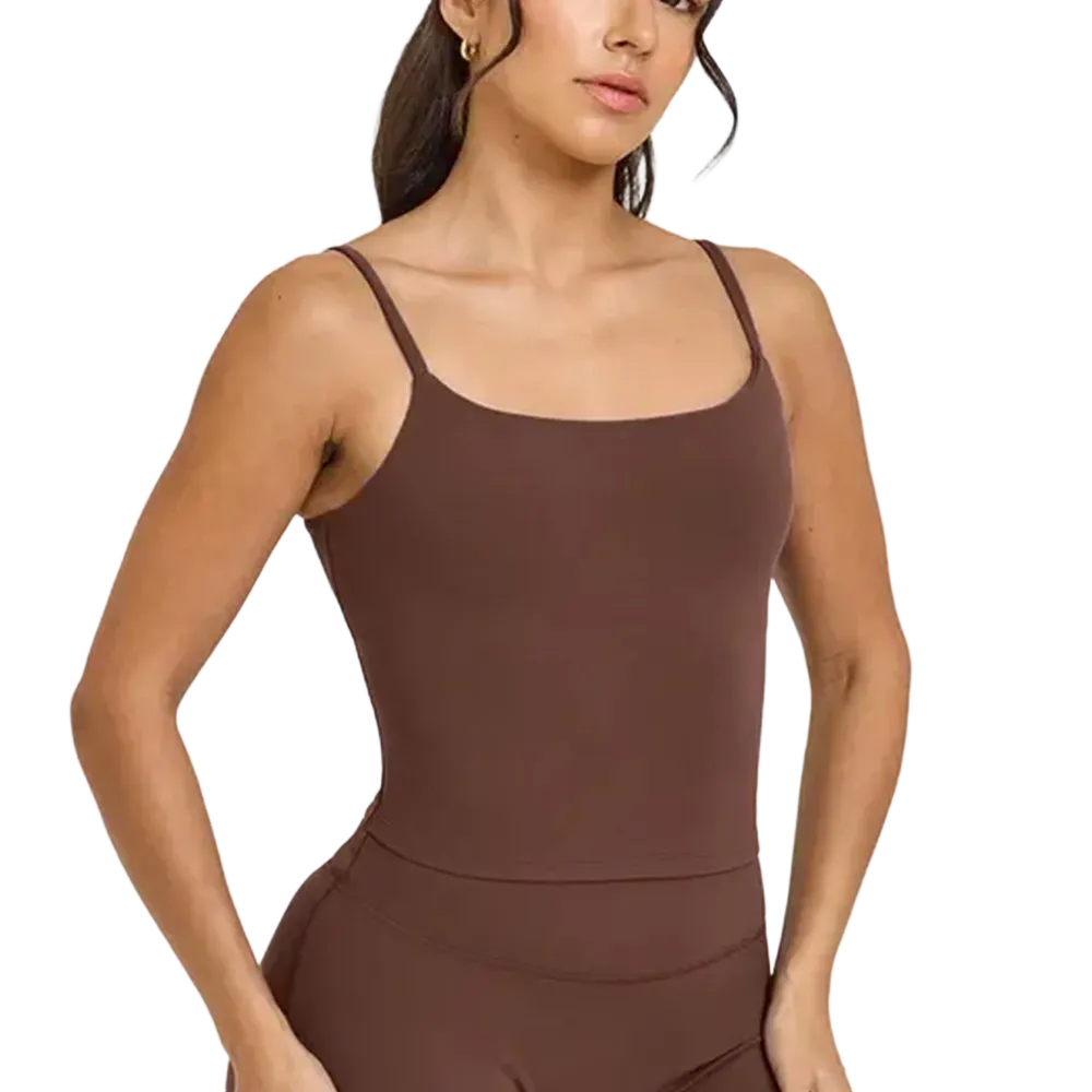 Thin-strapped tank top/sports bra