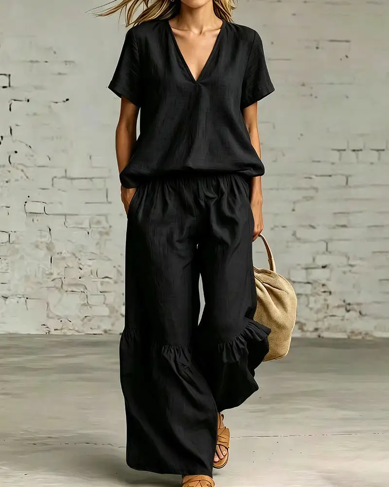 Linen-Blend Two-Piece Set