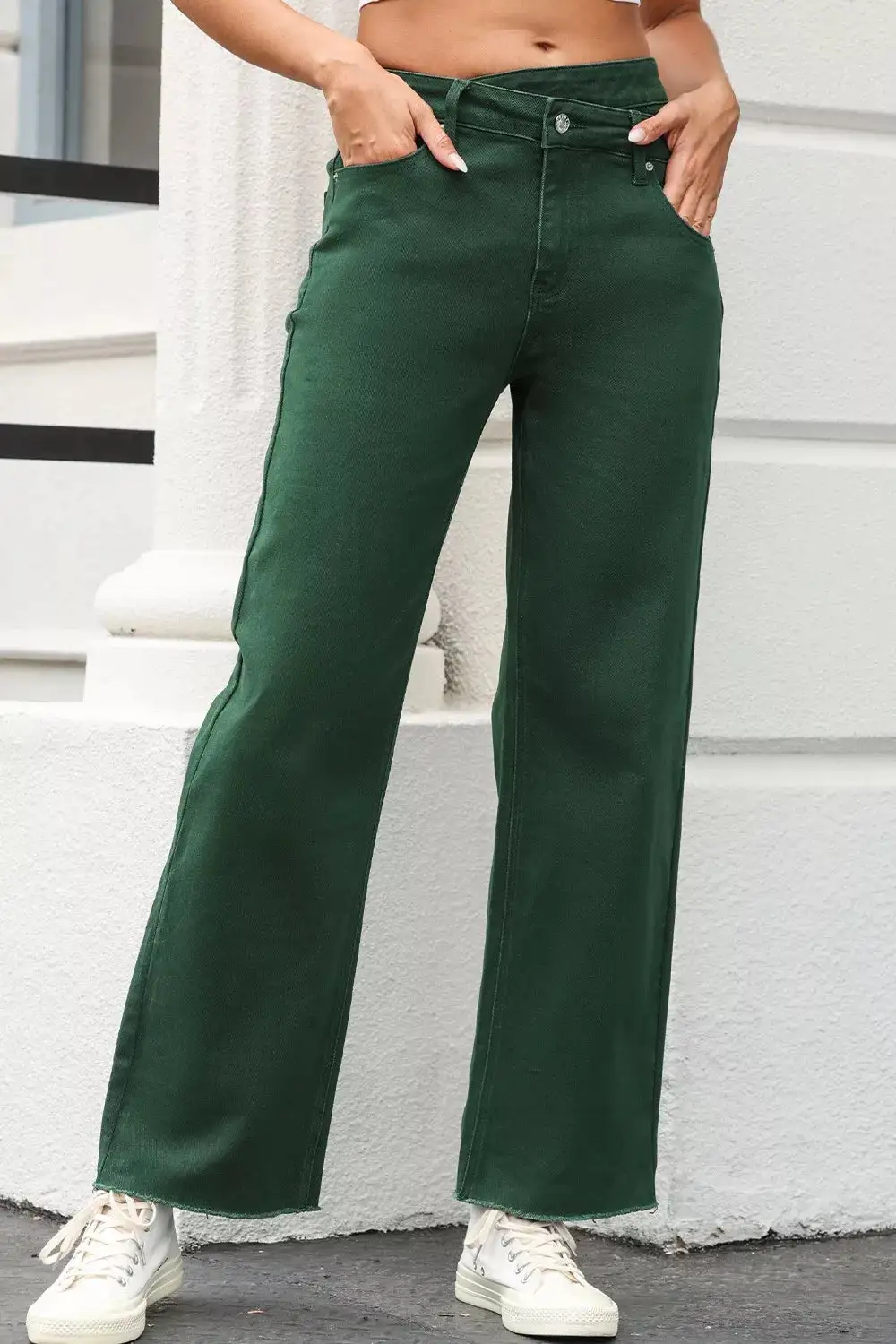 Clean Raw Hem Denim Jeans