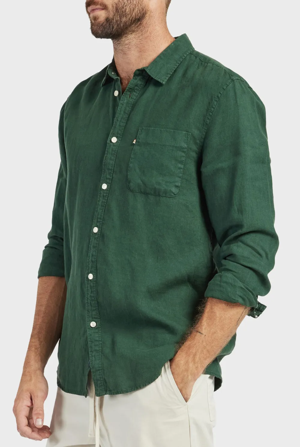 Hampton Linen Shirt-Ash grey