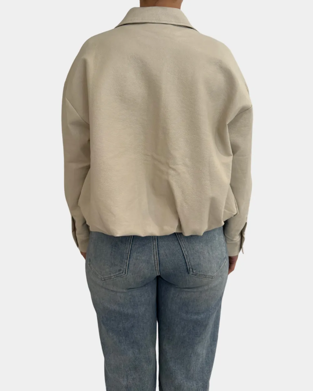 Vegan Leather Zip Front Jacket