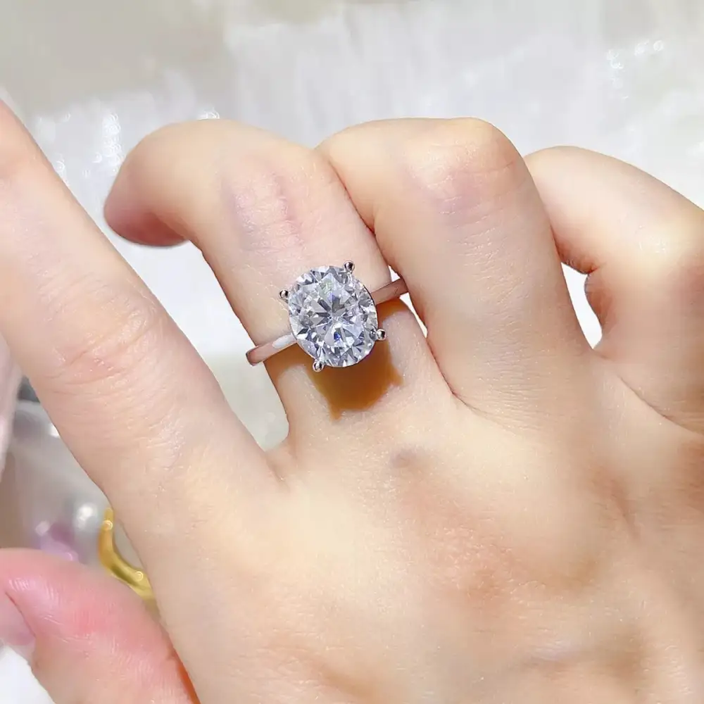 Classic Sterling Silver Moissanite Ring