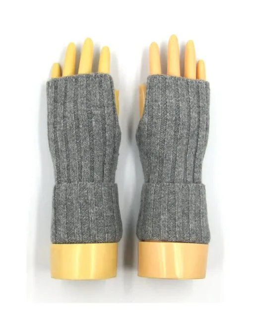 Straight Stripe Cashmere Blend Fingerless Gloves