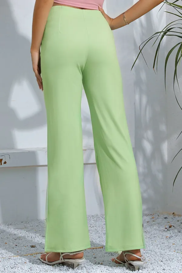 Tailored High Waist Straight Leg Pants