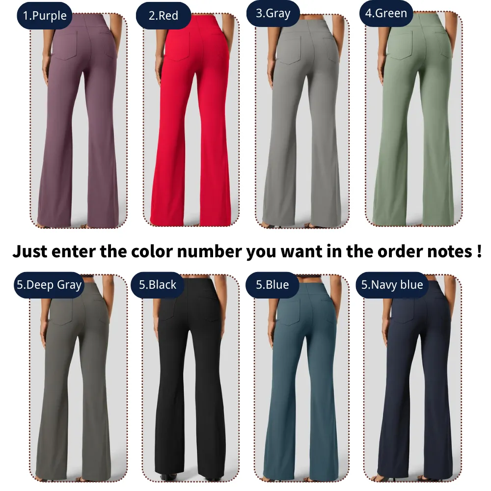 Flex High Waisted Back Side Pocket Slight Flare Work Pants