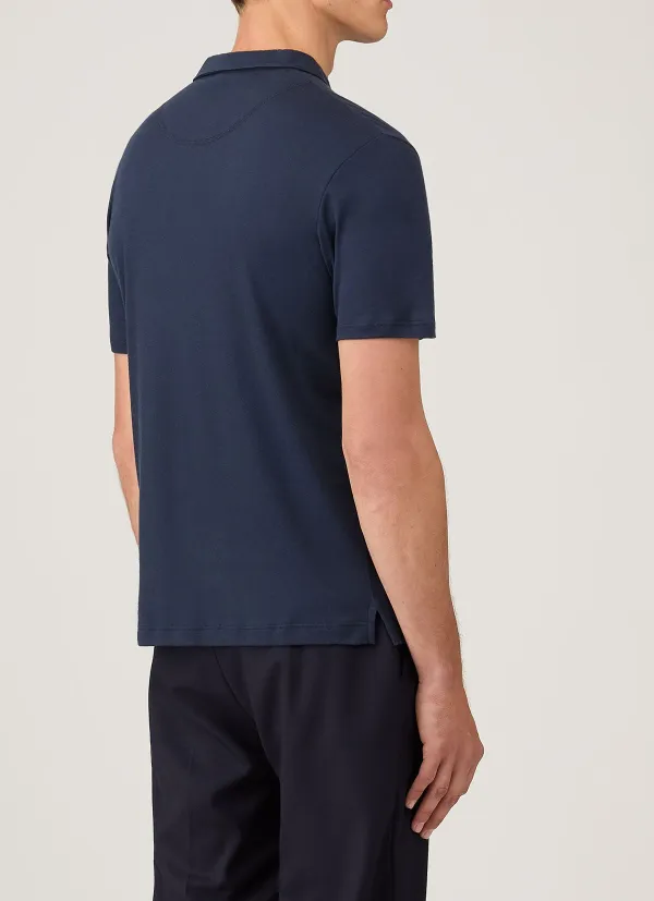 Refined Everyday Slim Fit Sea Island Cotton Jersey Short Sleeve Polo Shirt