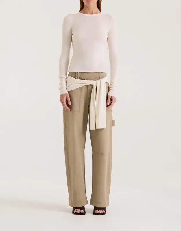 Cotton Low-Rise Cargo Pants