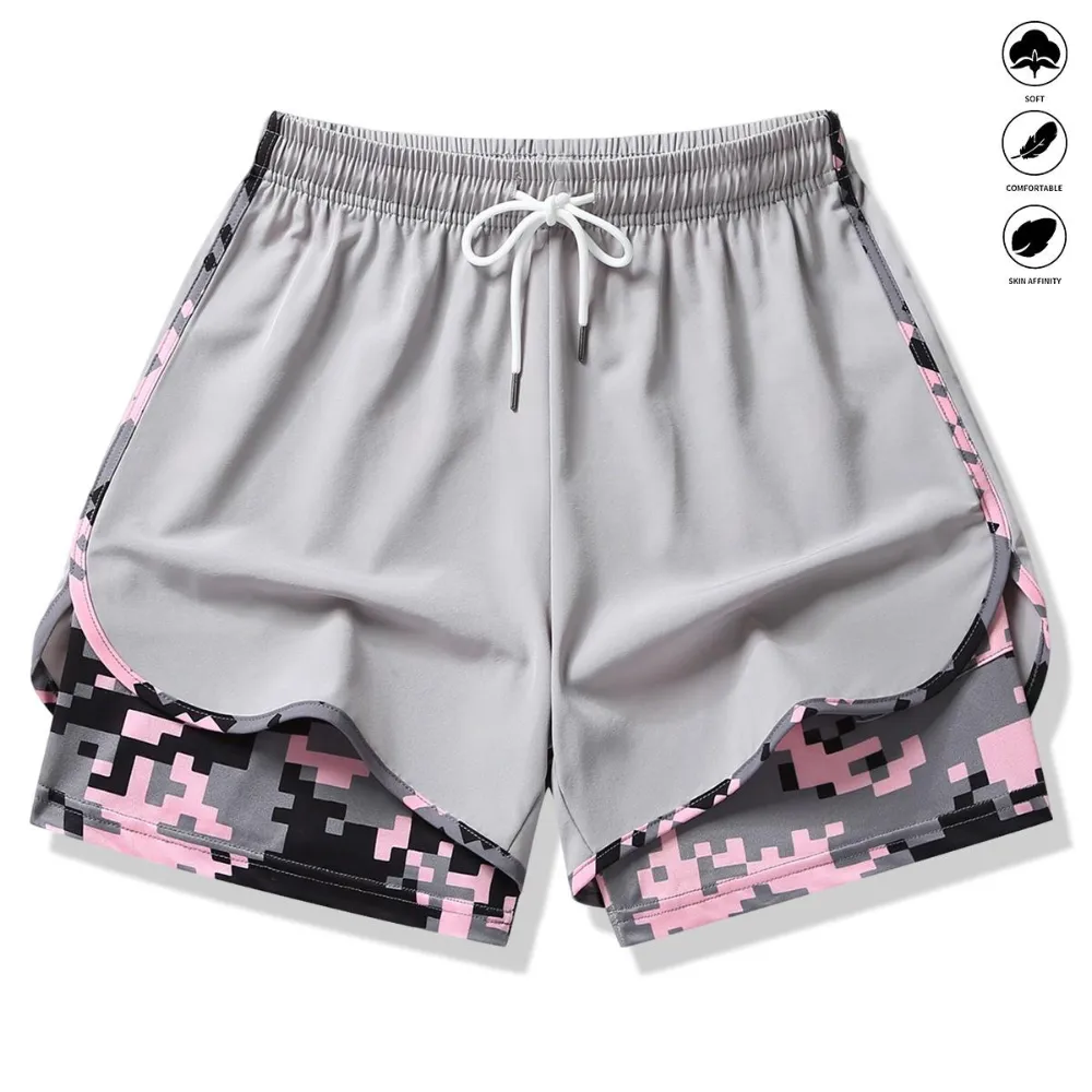 2-in-1 High Waist Athletic Shorts – Quick-Dry Summer Activewear
