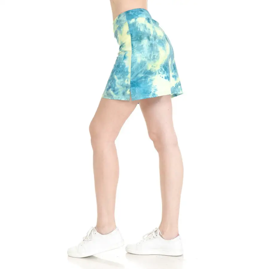 Silky Active Skort with Side Slit - Lime Sherbet Tie Dye