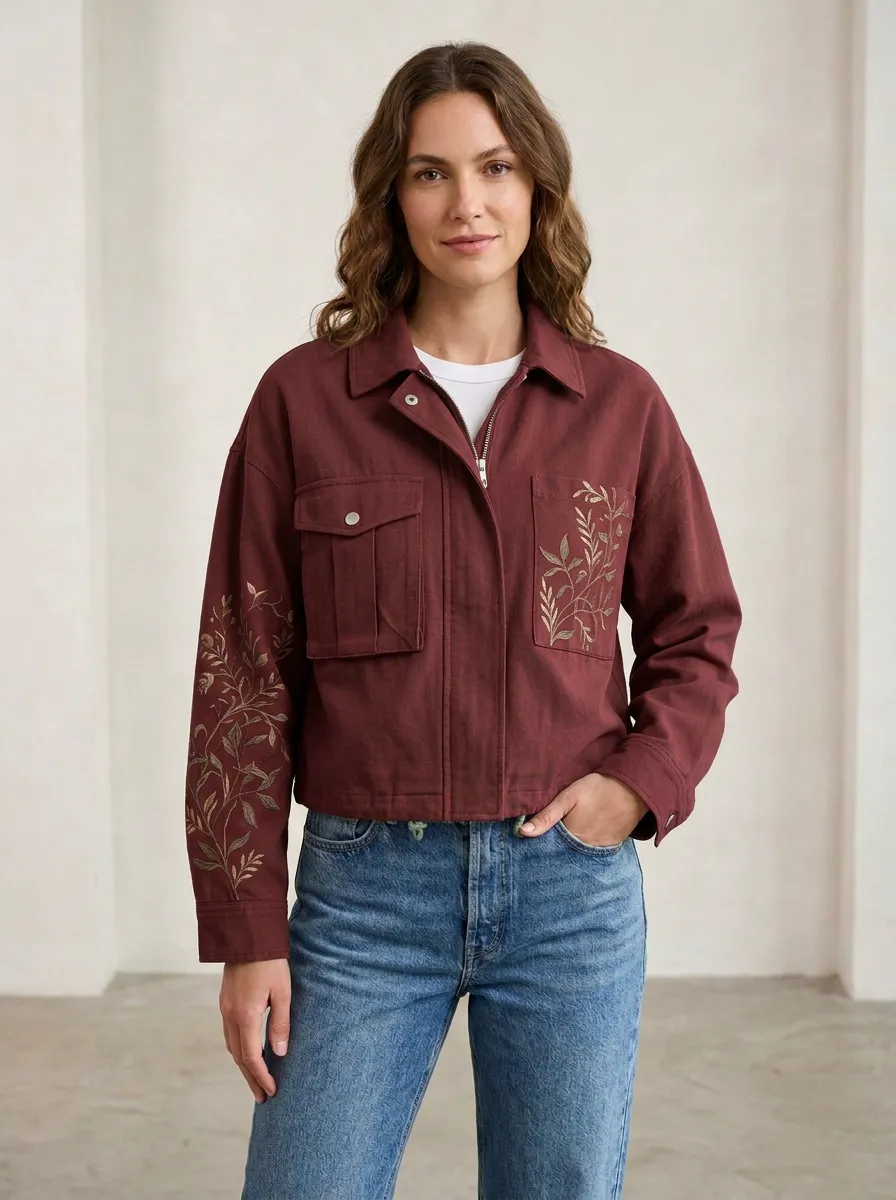 Women's Willow Botanical Floral Printed Jacket