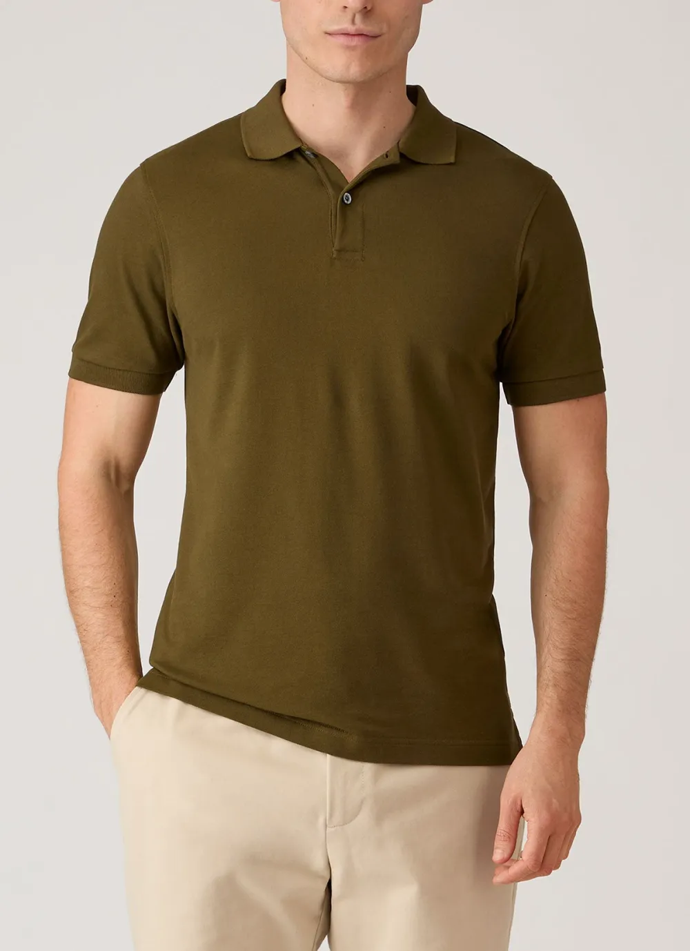 Modern Everyday Slim Fit Cotton Pique Short Sleeve Polo Shirt