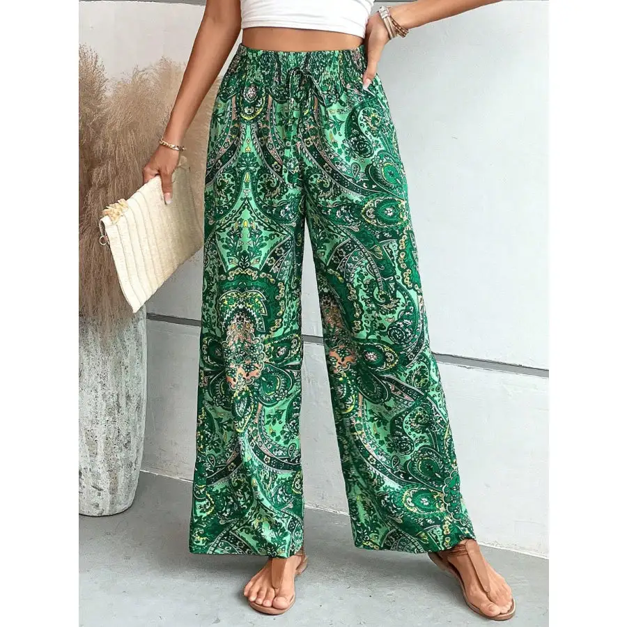 Soft Printed Wide Leg Pants