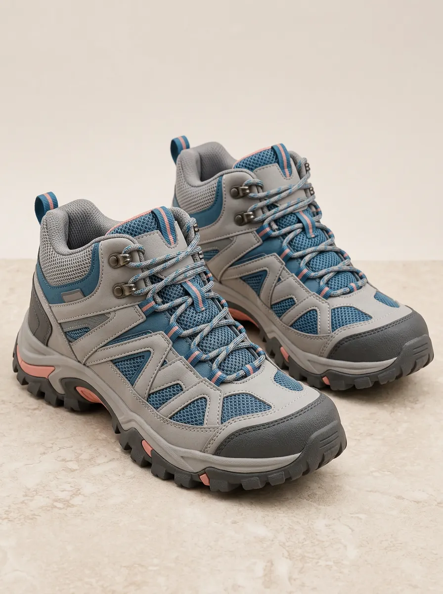 Women's Mesh Graphic Detail Rugged Hiking Boots