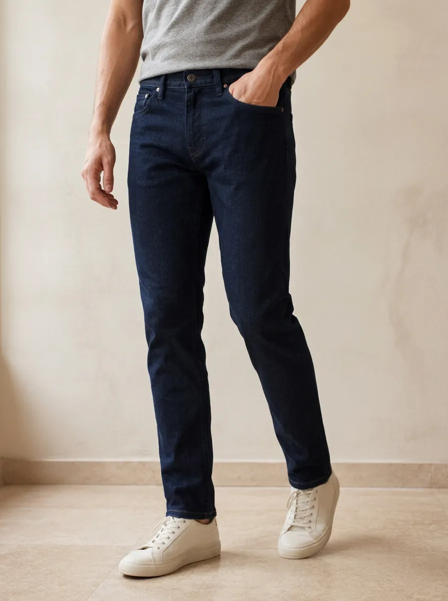 Men's Slim Fit Jeans with Five Pocket Detail
