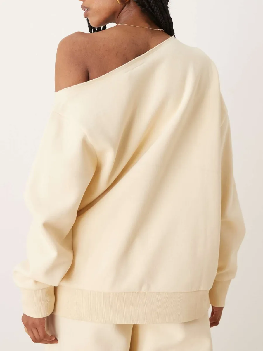 One Shoulder Casual Sweatshirt