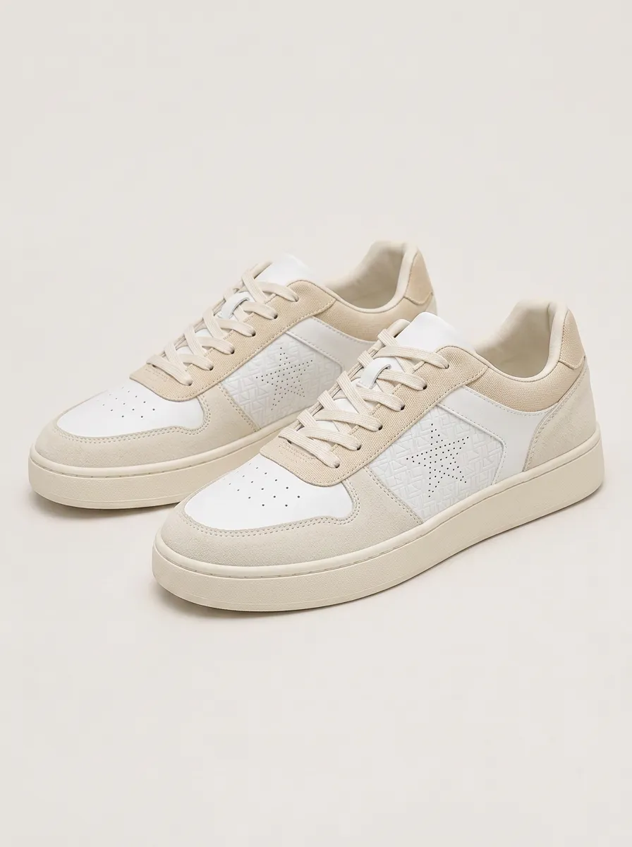 Men's Casual Star Pattern Embossed Patterned Skate Shoes
