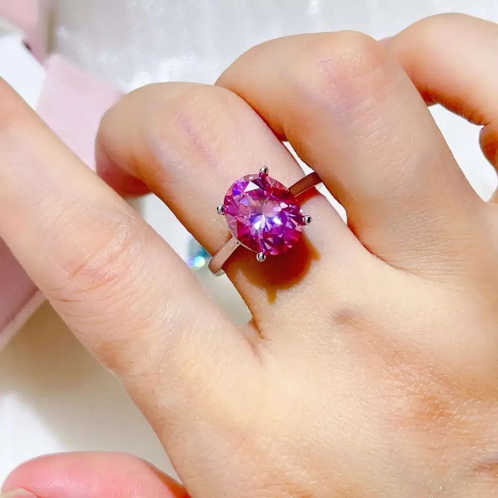 Sterling Silver Moissanite Modern Ring