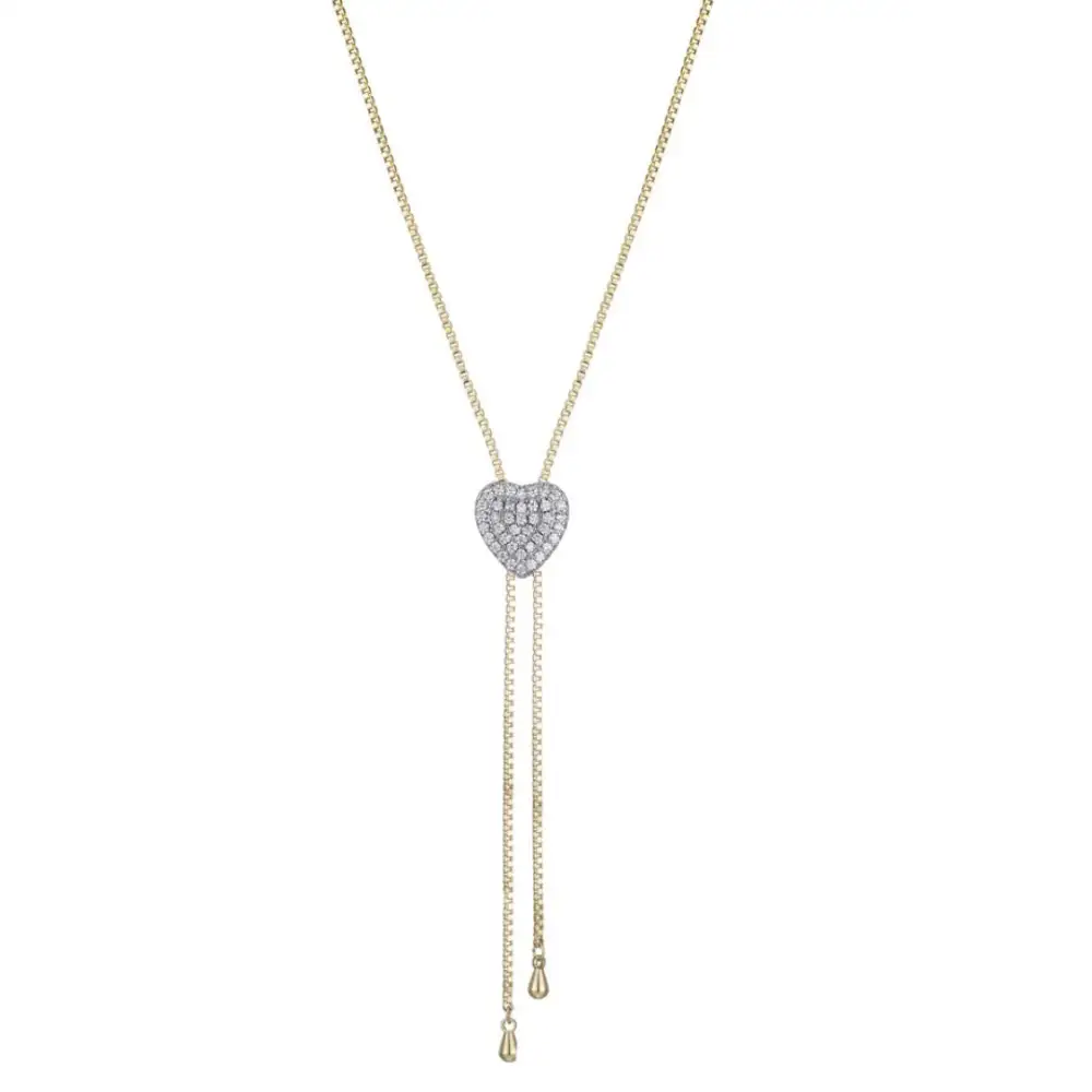Modern Heart Zirconia Necklace