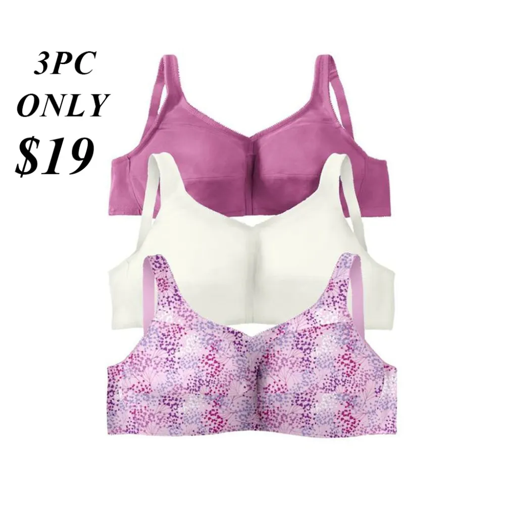 3PC-Seamless Breathable Gathered Thin Jelly Strip Bra Without Steel Ring