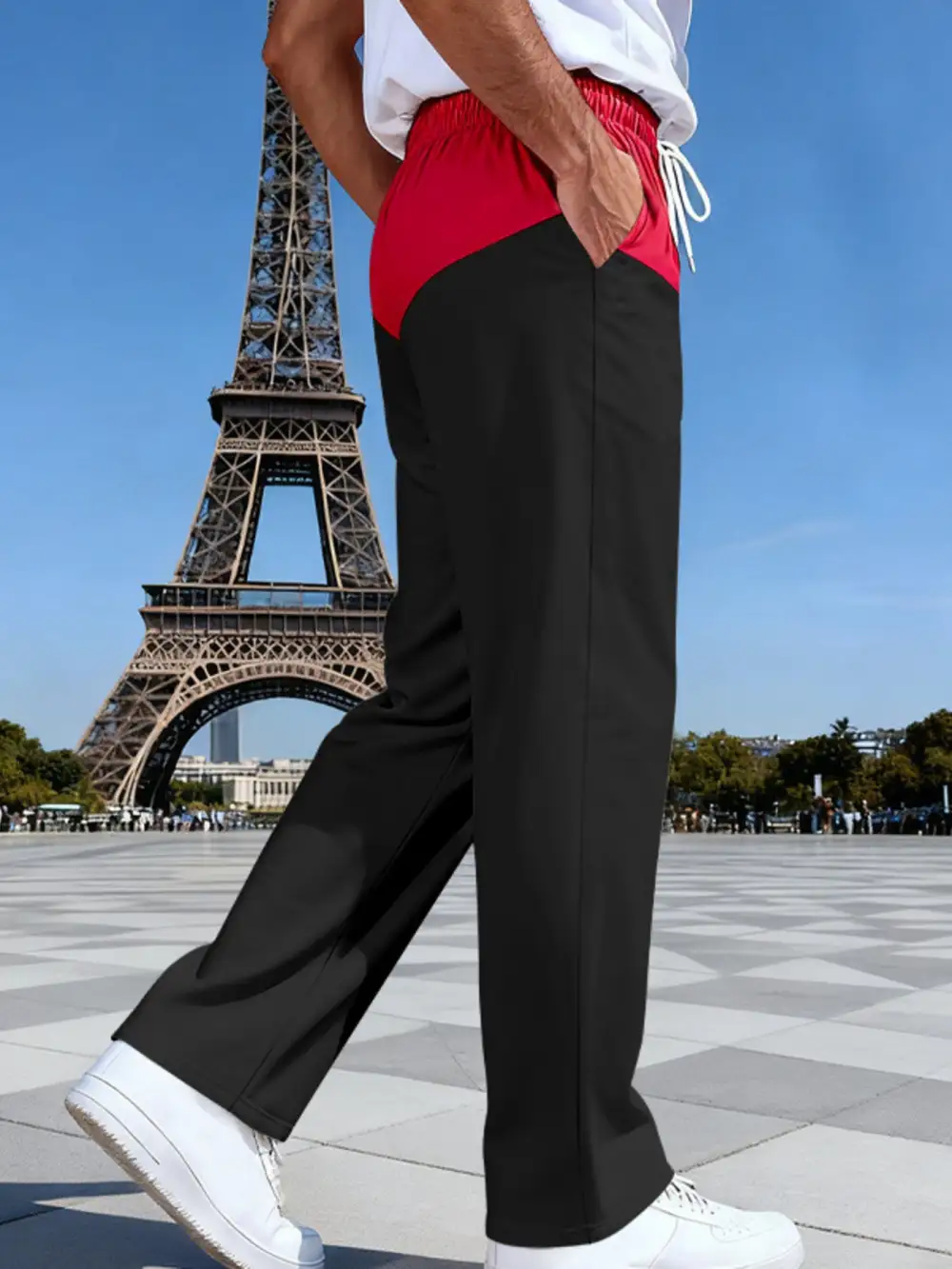 Men's Full Size Two Tone Relaxed Fit Pants