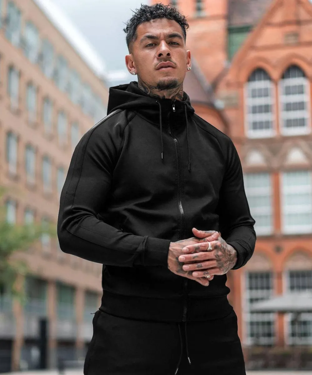 Mens with Zipper Pockets Full Zip Hoodie Sweatsuit