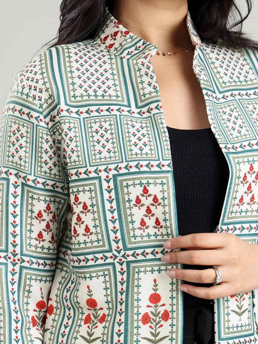 Retro Fashion Checked Art Print Women's Jacket
