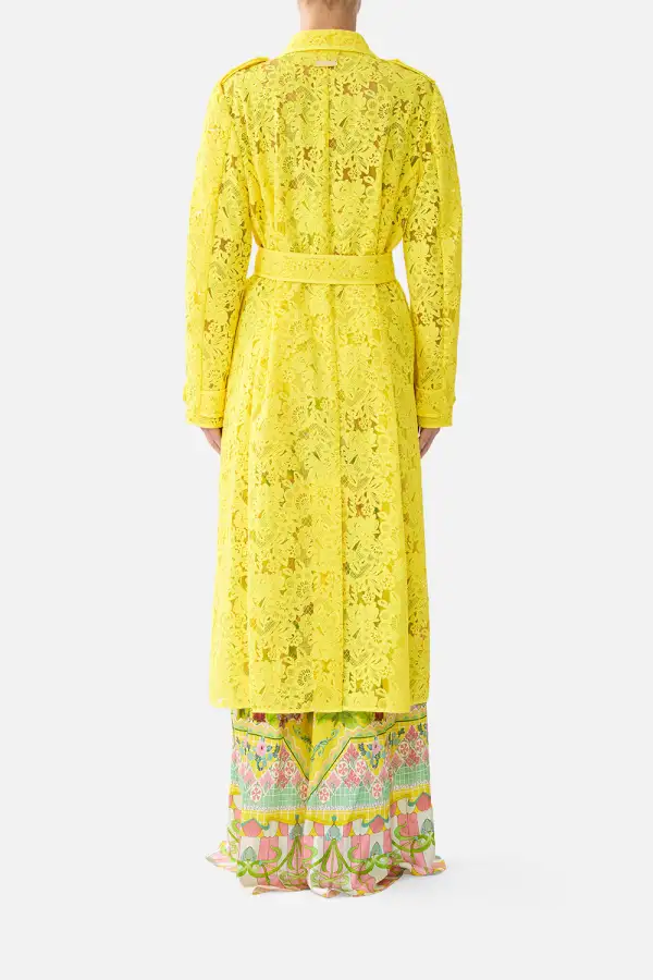 Printed Relaxed Trench Coat