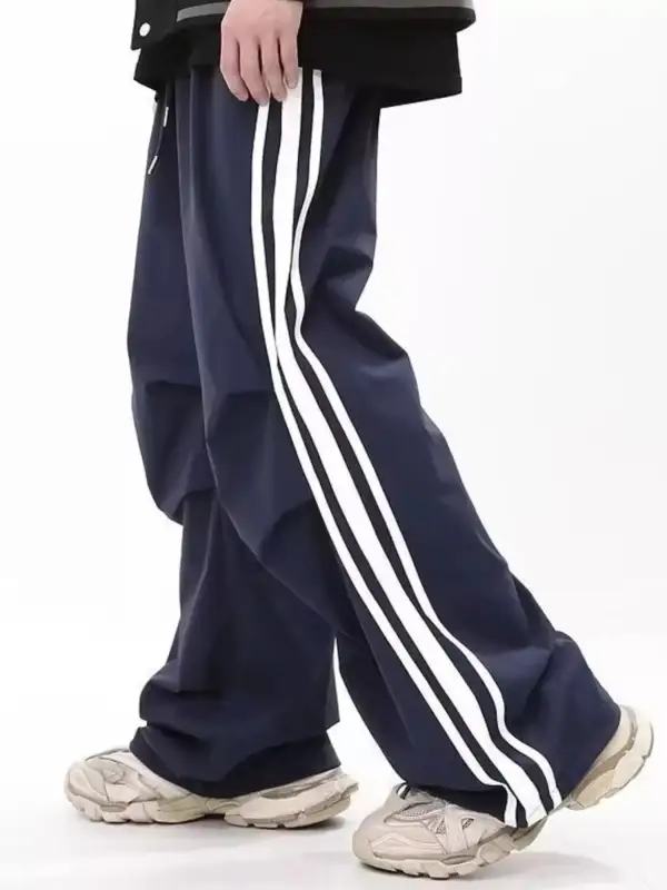 Men's Plus Size Wide Leg Striped Pants