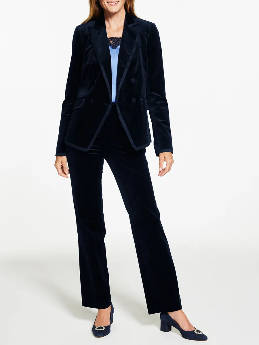 Lady's Luxurious Soft Velvet Fabric Coat