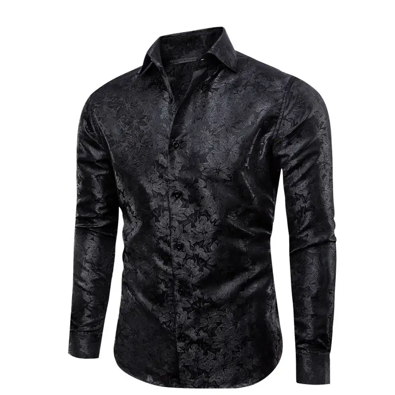 Refined Floral Long Sleeve Casual Dress Shirt
