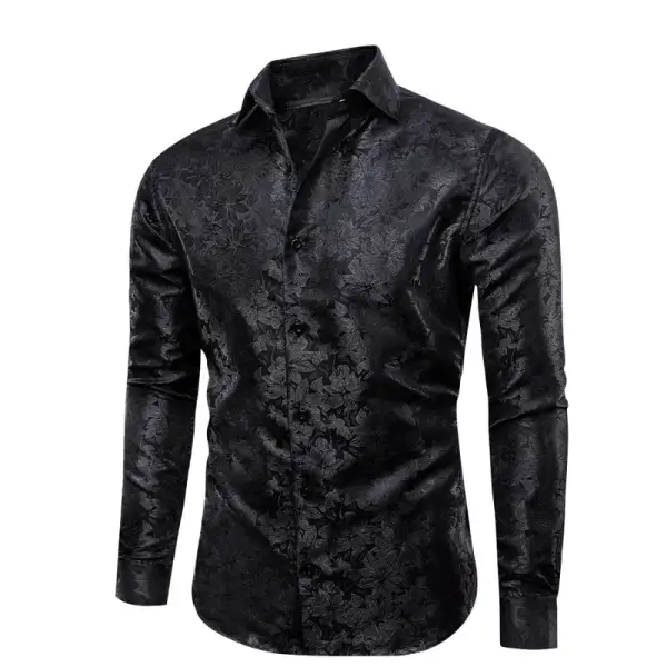Refined Floral Long Sleeve Casual Dress Shirt