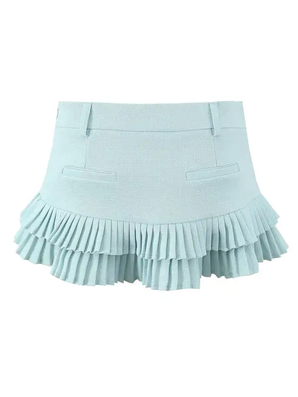 Practical Pleated Pocket Detail Skirt