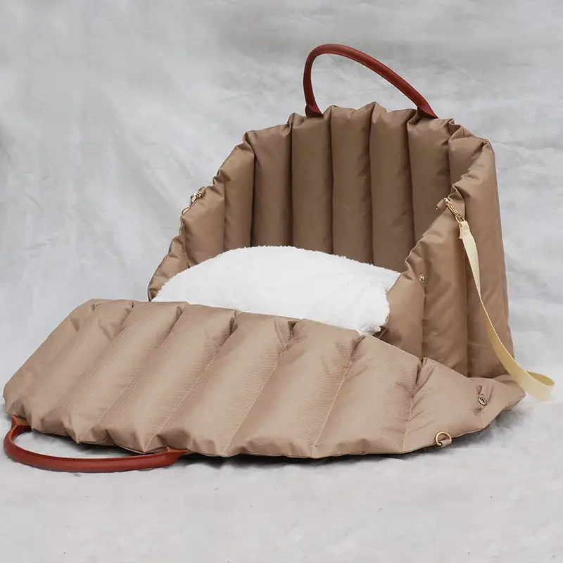 Soft Cozy Cloth Pet Nest Small Medium Light Deep Khaki