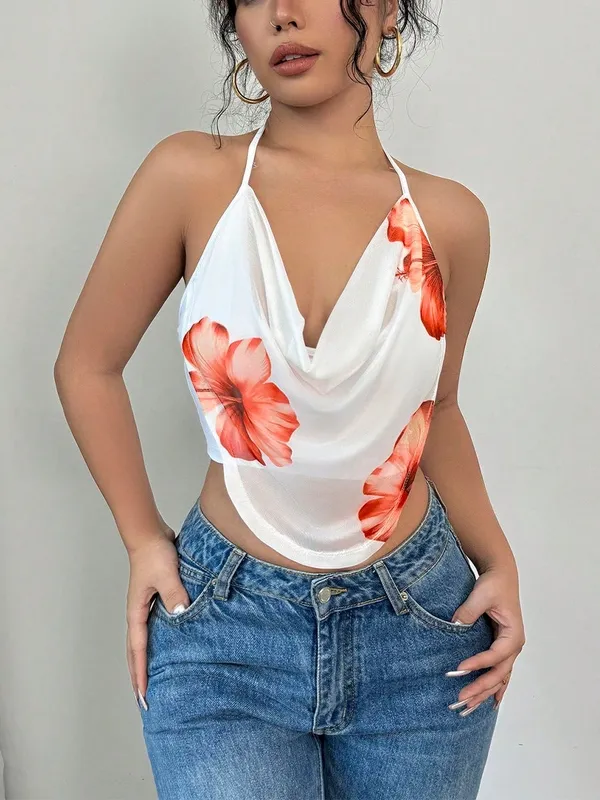 Floral Halter Neck Top