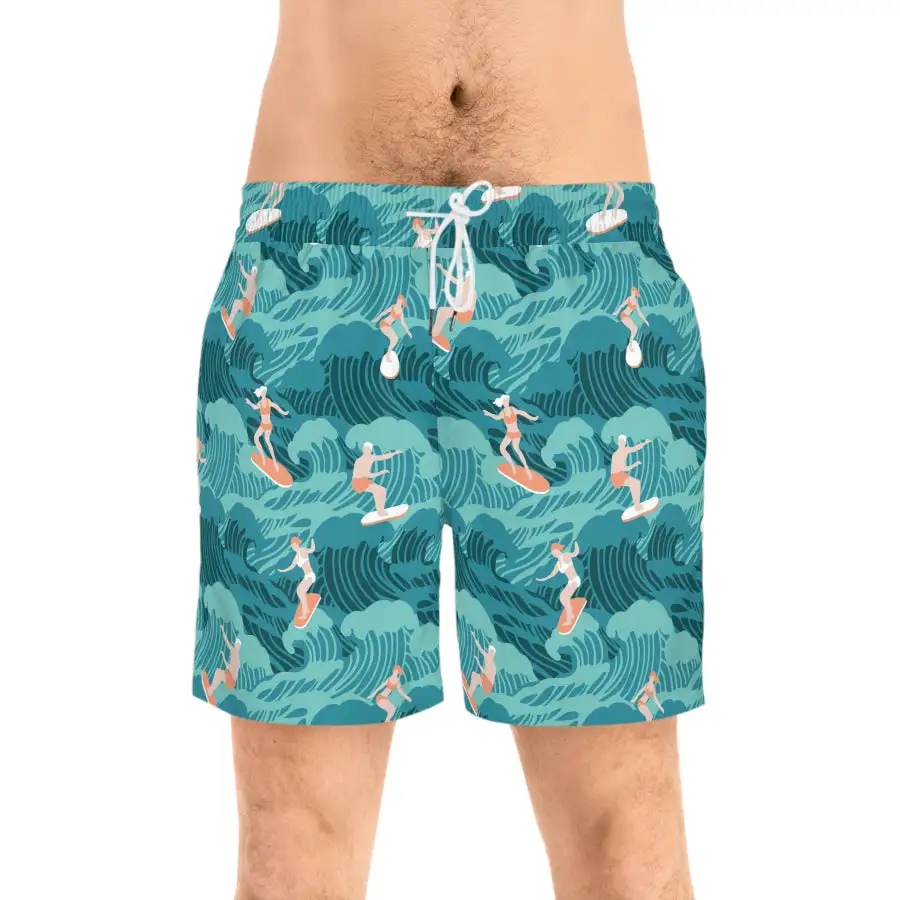 Preorder Custom Design Men's Mid-length Swim Shorts - Aussie Surf