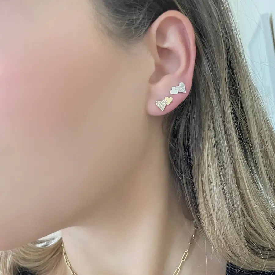 Artful Heart Gem Detail Earrings