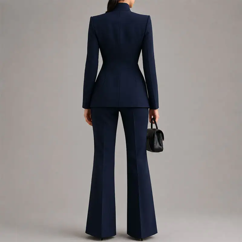 Women's Tailored High-Neck Pant Suit Set