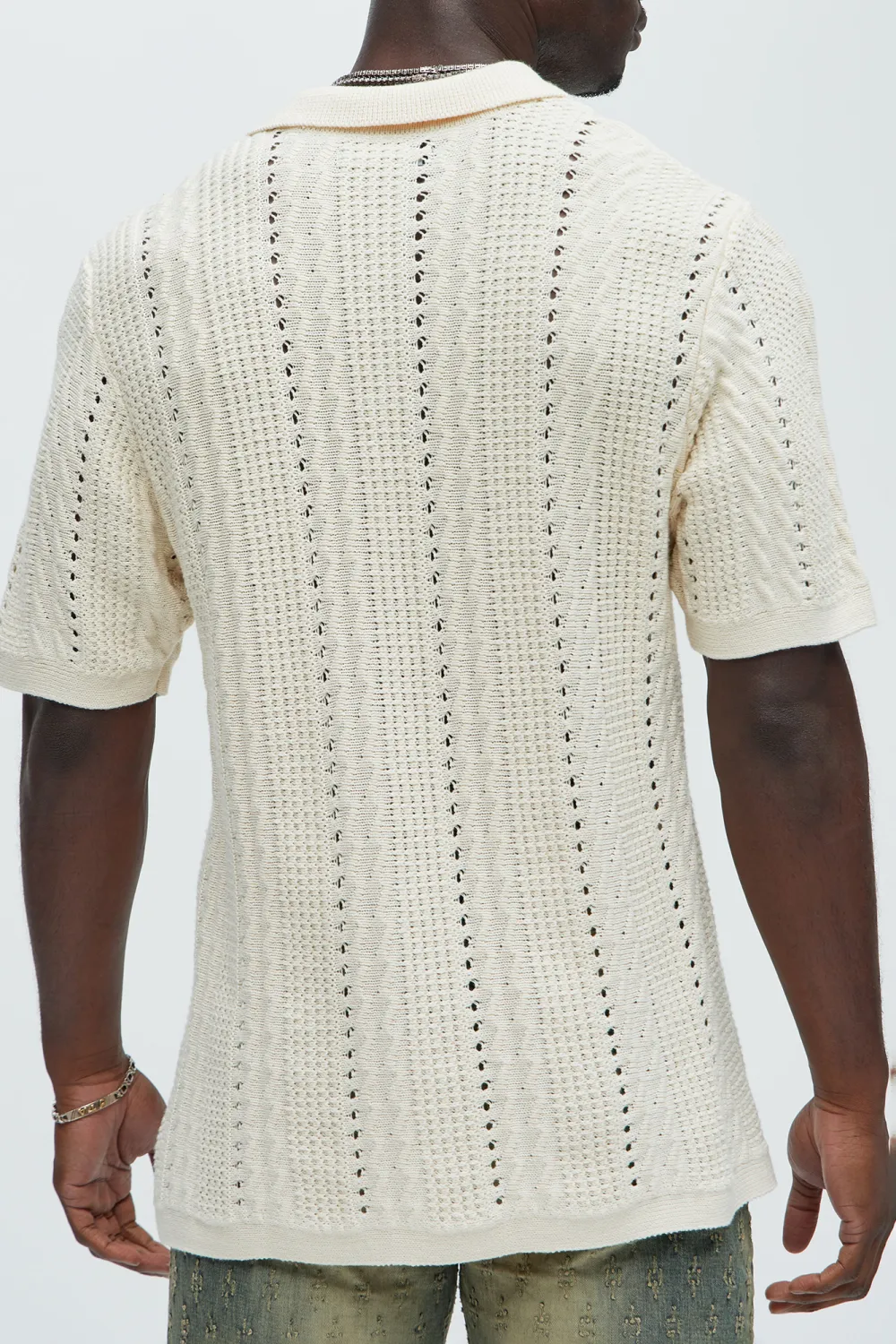 Boho Fold Down Collar Knitted Polo
