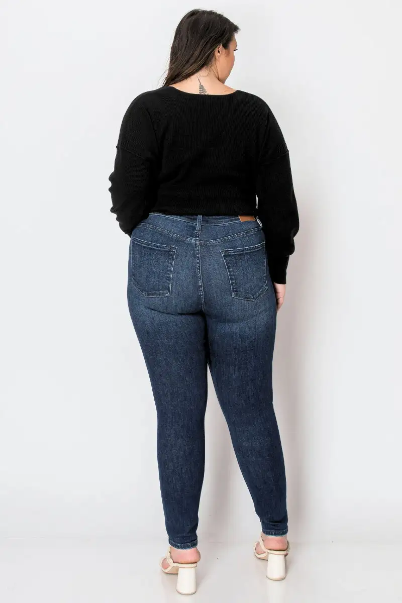 High Rise Skinny Stretch Denim Jeans
