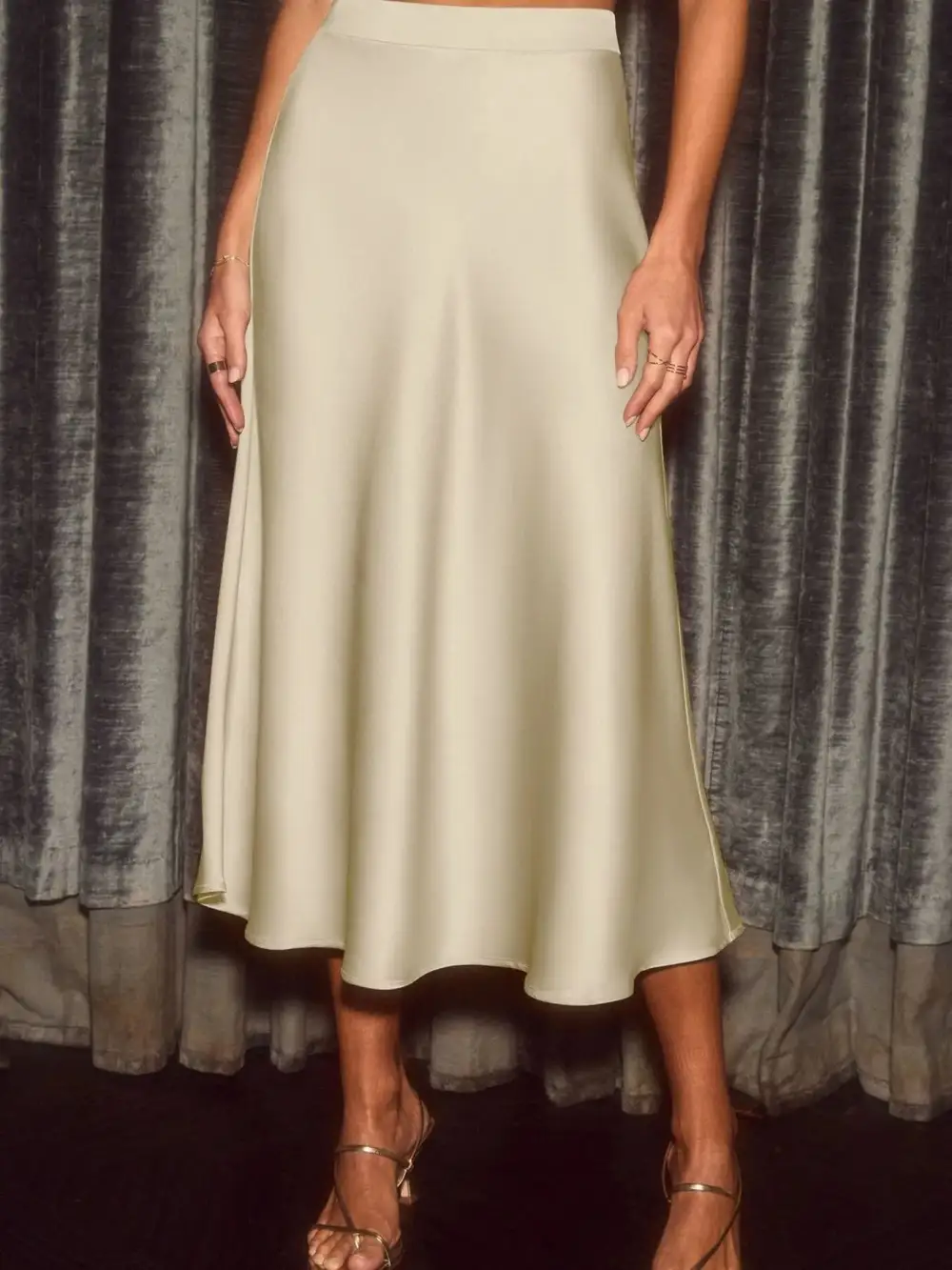 Satin Midi Everyday Skirt