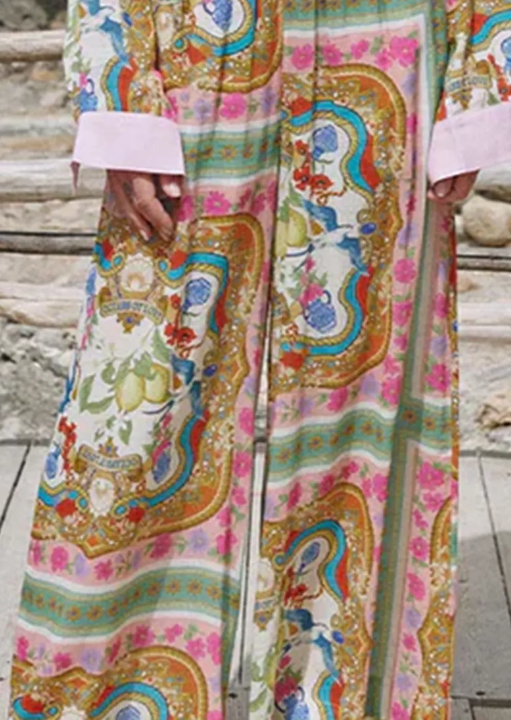 PRINTED ELASTIC WAIST PANTS