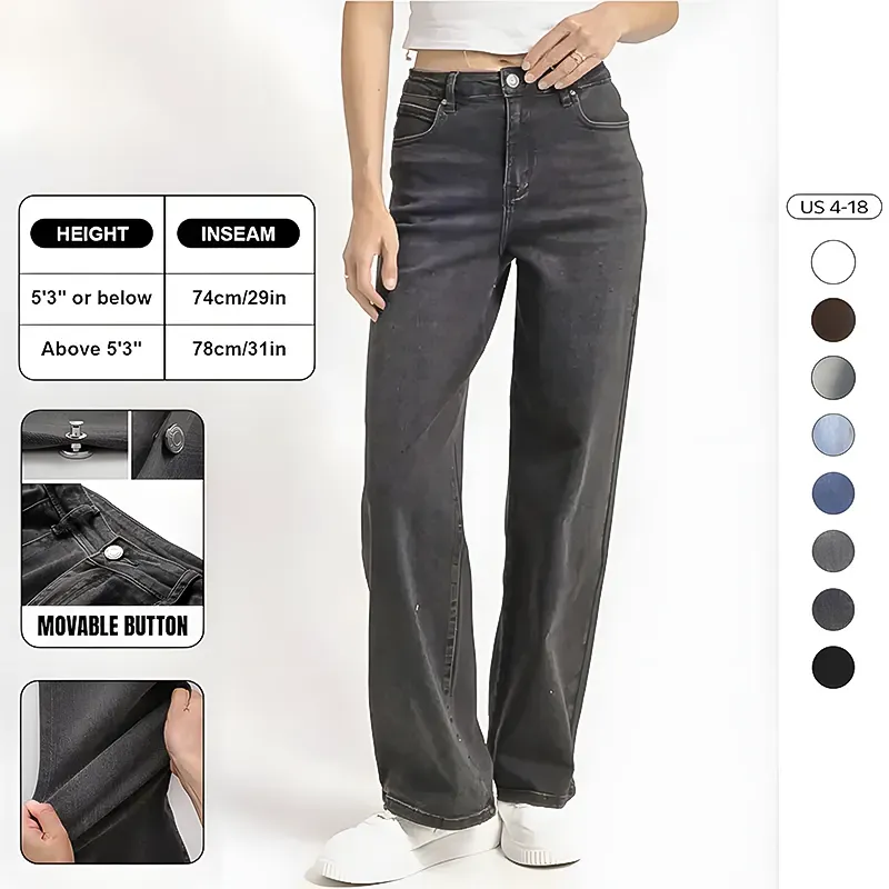 🔥Last Day 50% Off 🔥Women's Minimalist High Waist Denim Stretch Wide Leg Jeans