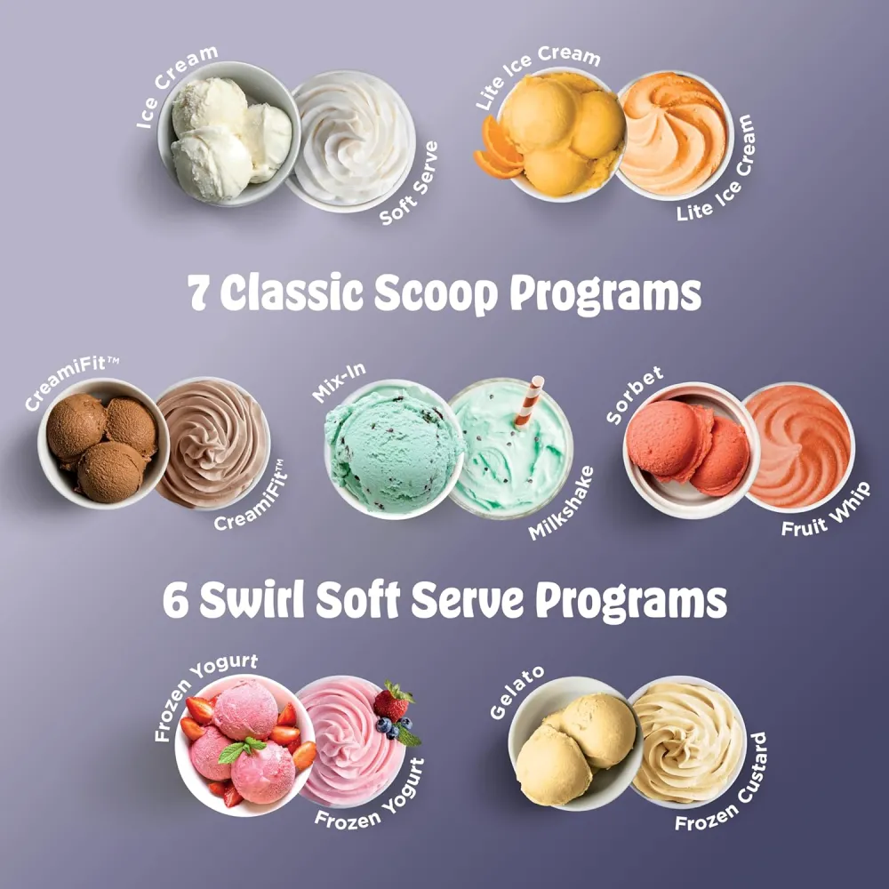 Ninja CREAMi Scoop & Swirl Ice Cream and Soft Serve Maker