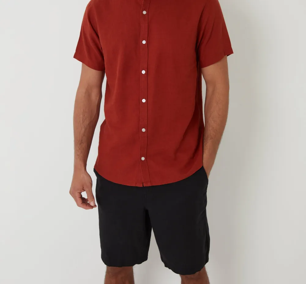 Men's Black Linen Blend Shorts