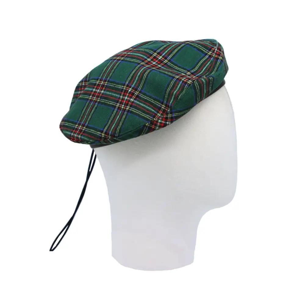 Cotton Plaid Beanie Hat
