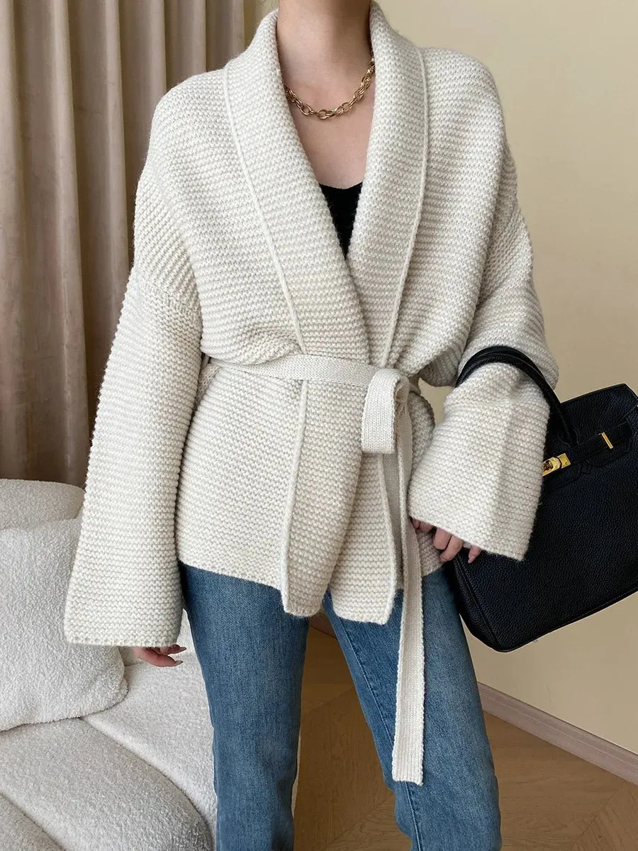 Flowy Knit V Neck Cardigan