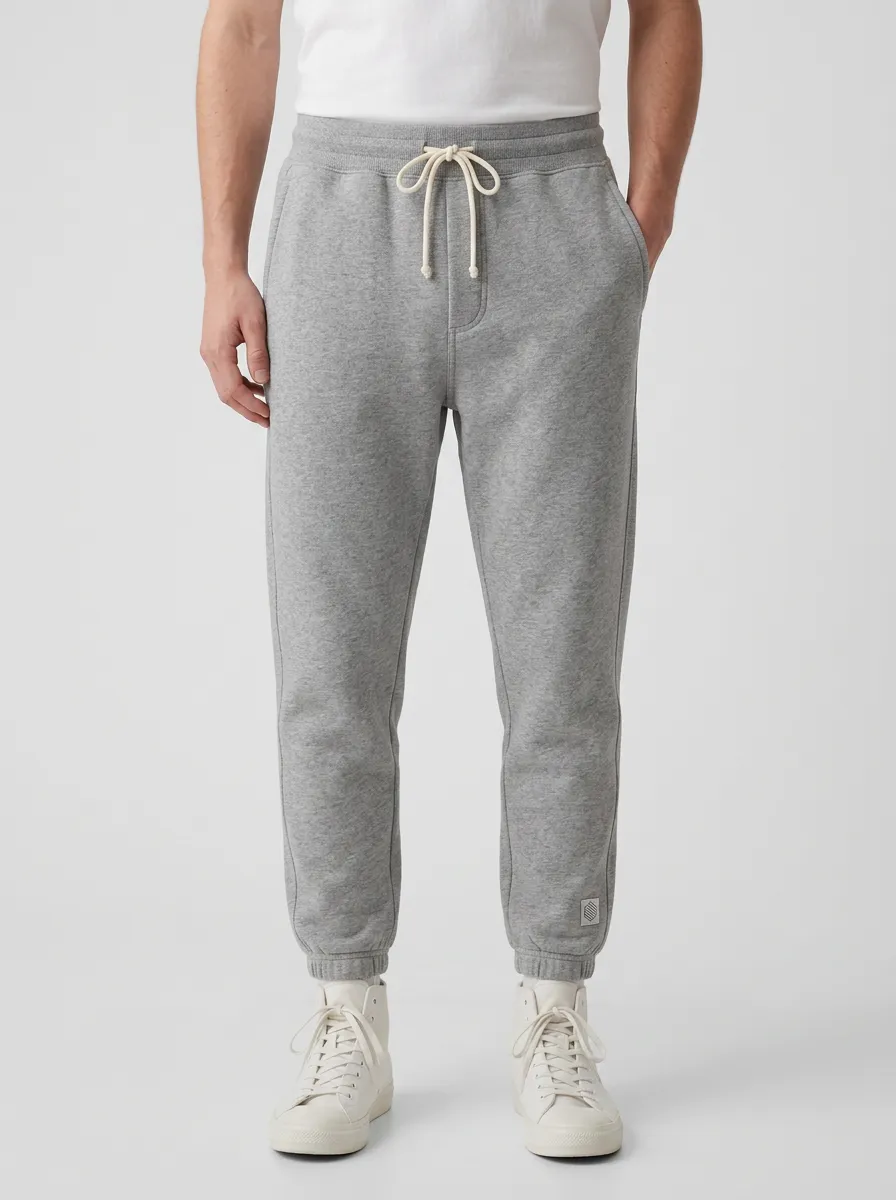 Men's Minimalist Grey Drawstring Jogger Pants