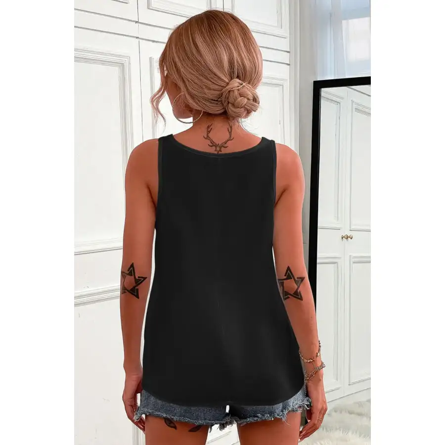 Half Zip Scoop Neck Tank