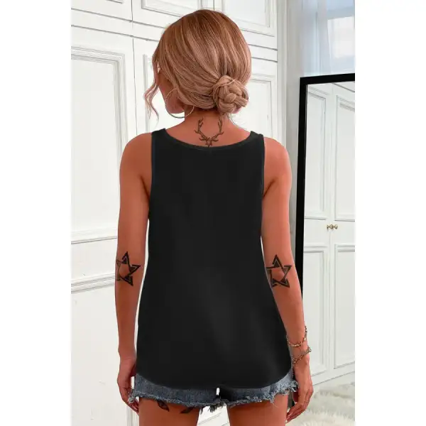 Half Zip Scoop Neck Tank